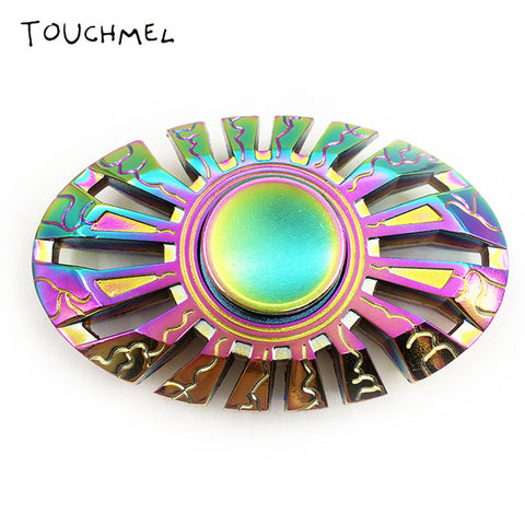 EDC Stress toy Tri Handspinner Metal Batman Hand Spinner LED Top Rainbow Fidget Spinner