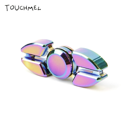 EDC Stress toy Tri Handspinner Metal Batman Hand Spinner LED Top Rainbow Fidget Spinner