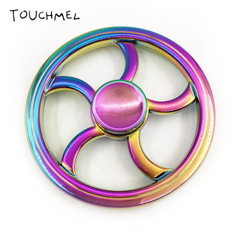 EDC Stress toy Tri Handspinner Metal Batman Hand Spinner LED Top Rainbow Fidget Spinner