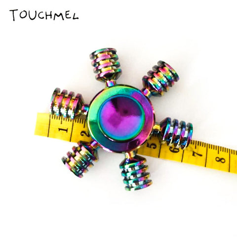 EDC Stress toy Tri Handspinner Metal Batman Hand Spinner LED Top Rainbow Fidget Spinner
