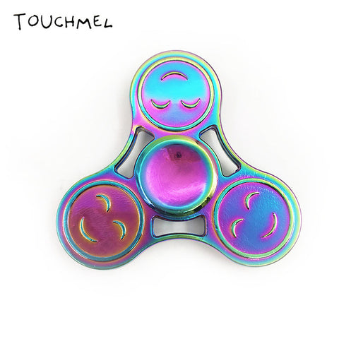 EDC Stress toy Tri Handspinner Metal Batman Hand Spinner LED Top Rainbow Fidget Spinner
