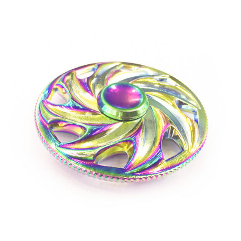 EDC Stress toy Tri Handspinner Metal Batman Hand Spinner LED Top Rainbow Fidget Spinner