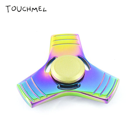 EDC Stress toy Tri Handspinner Metal Batman Hand Spinner LED Top Rainbow Fidget Spinner