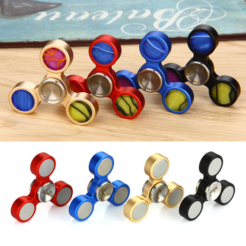 Do Dower Hand Spinner Aluminum Tri-Bar Hand Fidget Spinner Finger Toy Aluminum Made Replaceable Bearing Stress Relief Toy