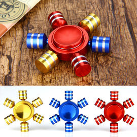 Fidget Spinner Aluminum Meterial Finger Spinner 608 Hybrid Ceramic Bearing EDC Hand Spinner Long Spinning with Six Spins Toy