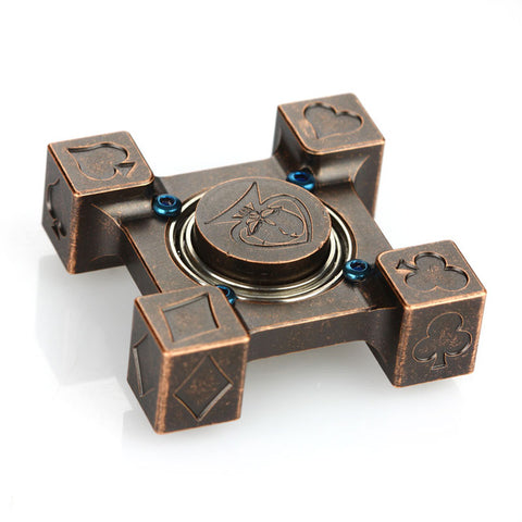 Steel Flame Hand Spinner Spinning Top Brass Fidget Spinner Poker & Crusader with R188 Steel Bearing Hand Finger EDC Desk Toys