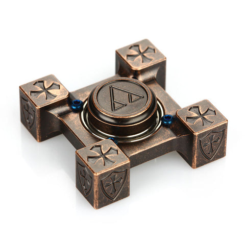 Steel Flame Hand Spinner Spinning Top Brass Fidget Spinner Poker & Crusader with R188 Steel Bearing Hand Finger EDC Desk Toys