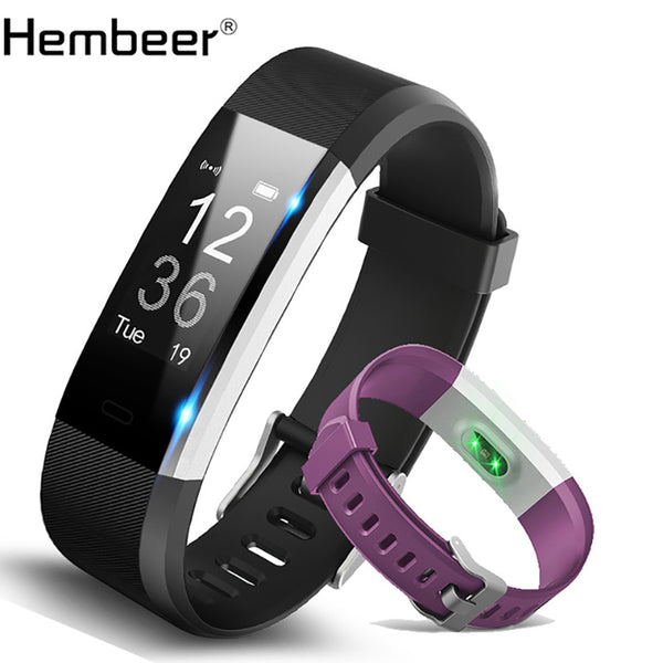 Hembeer H115 Smart Bracelet GPS Fitness Tracker Watches Band Heart Rate Monitor Step Counter Music Control Wristband pk fit bit