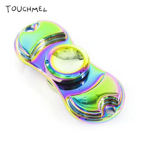 EDC Stress toy Tri Handspinner Metal Batman Hand Spinner LED Top Rainbow Fidget Spinner