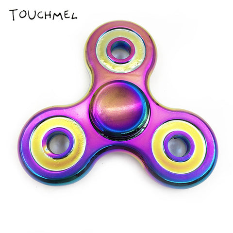 EDC Stress toy Tri Handspinner Metal Batman Hand Spinner LED Top Rainbow Fidget Spinner