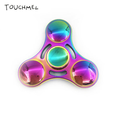 EDC Stress toy Tri Handspinner Metal Batman Hand Spinner LED Top Rainbow Fidget Spinner