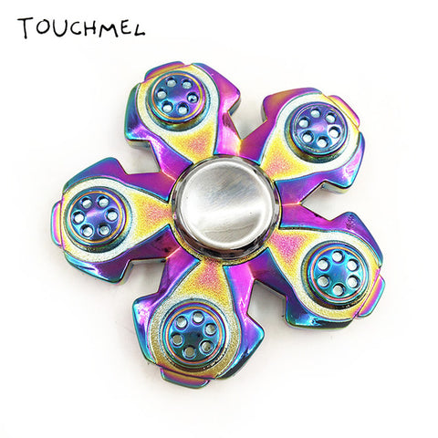 EDC Stress toy Tri Handspinner Metal Batman Hand Spinner LED Top Rainbow Fidget Spinner