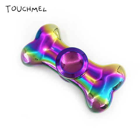 EDC Stress toy Tri Handspinner Metal Batman Hand Spinner LED Top Rainbow Fidget Spinner