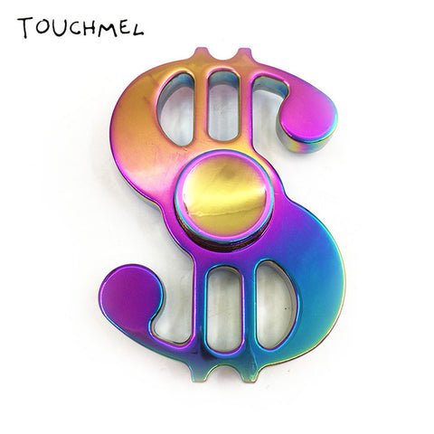 EDC Stress toy Tri Handspinner Metal Batman Hand Spinner LED Top Rainbow Fidget Spinner