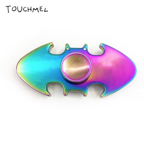 EDC Stress toy Tri Handspinner Metal Batman Hand Spinner LED Top Rainbow Fidget Spinner