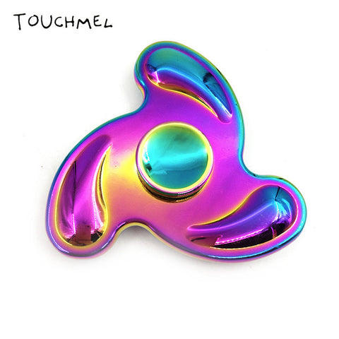 EDC Stress toy Tri Handspinner Metal Batman Hand Spinner LED Top Rainbow Fidget Spinner