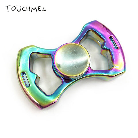 EDC Stress toy Tri Handspinner Metal Batman Hand Spinner LED Top Rainbow Fidget Spinner