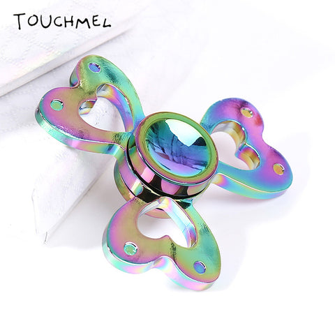 EDC Stress toy Tri Handspinner Metal Batman Hand Spinner LED Top Rainbow Fidget Spinner