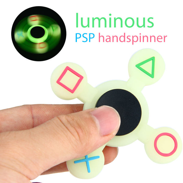 Luminous Hand Spinner Silicone geometry Signs Four Leaves Fidget Spinner Symbol Glow EDC Anti Stress Finger Toy For Autism ADHD