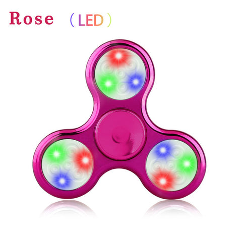 Crystal Fidget Hand Spinner LED Fantastic Glowing Twinkle Spinner EDC Finger Tri-spiner Light Funny Gyro Adult Kid Hero Toy Gift