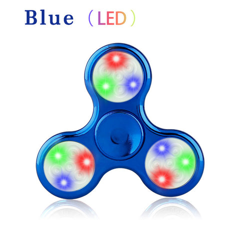 Crystal Fidget Hand Spinner LED Fantastic Glowing Twinkle Spinner EDC Finger Tri-spiner Light Funny Gyro Adult Kid Hero Toy Gift