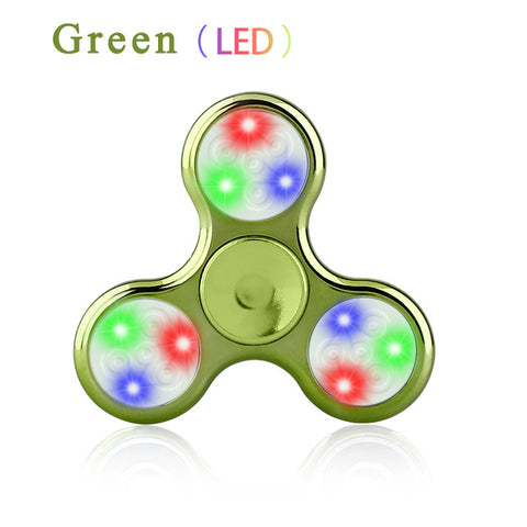 Crystal Fidget Hand Spinner LED Fantastic Glowing Twinkle Spinner EDC Finger Tri-spiner Light Funny Gyro Adult Kid Hero Toy Gift