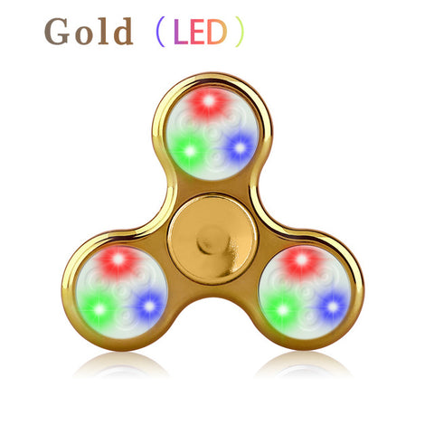 Crystal Fidget Hand Spinner LED Fantastic Glowing Twinkle Spinner EDC Finger Tri-spiner Light Funny Gyro Adult Kid Hero Toy Gift