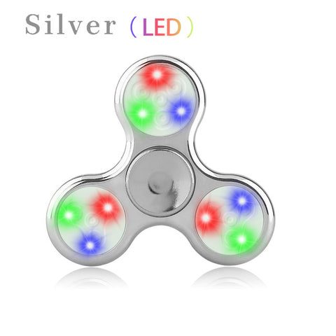 Crystal Fidget Hand Spinner LED Fantastic Glowing Twinkle Spinner EDC Finger Tri-spiner Light Funny Gyro Adult Kid Hero Toy Gift