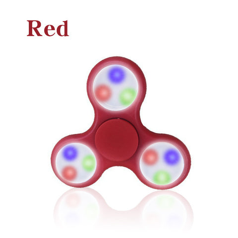 Crystal Fidget Hand Spinner LED Fantastic Glowing Twinkle Spinner EDC Finger Tri-spiner Light Funny Gyro Adult Kid Hero Toy Gift