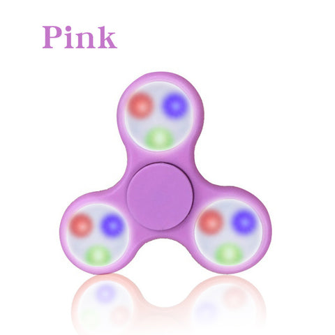 Crystal Fidget Hand Spinner LED Fantastic Glowing Twinkle Spinner EDC Finger Tri-spiner Light Funny Gyro Adult Kid Hero Toy Gift