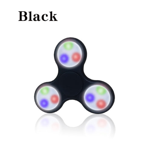 Crystal Fidget Hand Spinner LED Fantastic Glowing Twinkle Spinner EDC Finger Tri-spiner Light Funny Gyro Adult Kid Hero Toy Gift