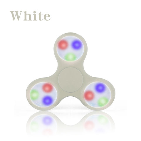 Crystal Fidget Hand Spinner LED Fantastic Glowing Twinkle Spinner EDC Finger Tri-spiner Light Funny Gyro Adult Kid Hero Toy Gift